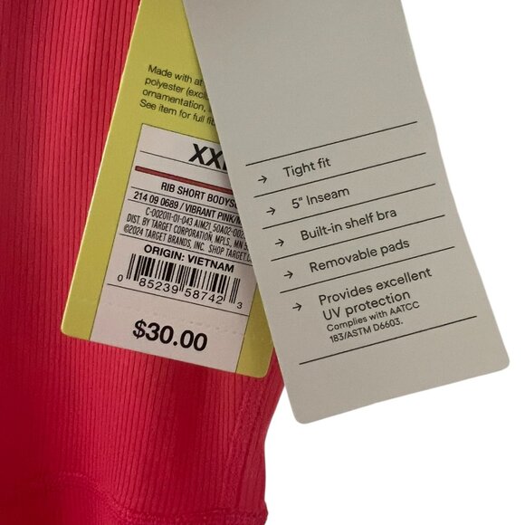 Women's NWT All In Motion Brushed Sculpt Rib Short Active Bodysuit Size XXL - Picture 4 of 5